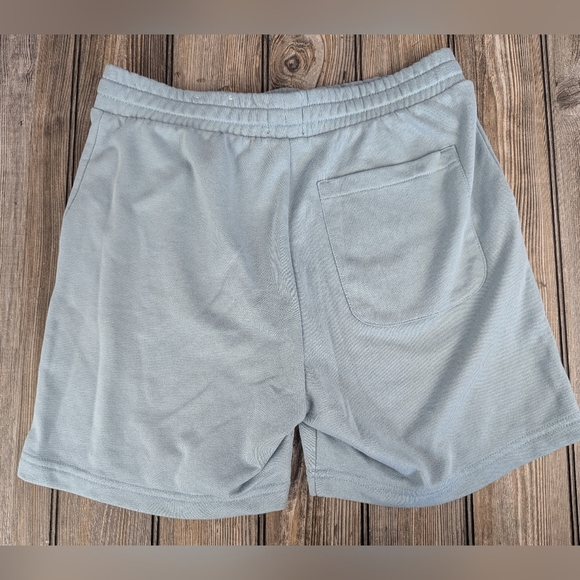 H&M Regular Fit Size Small Light Blue Knit Shorts With Drawstring And Pockets - Picture 2 of 9